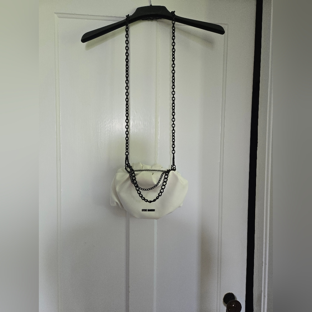 White Steve Madden Chain Shoulder Bag